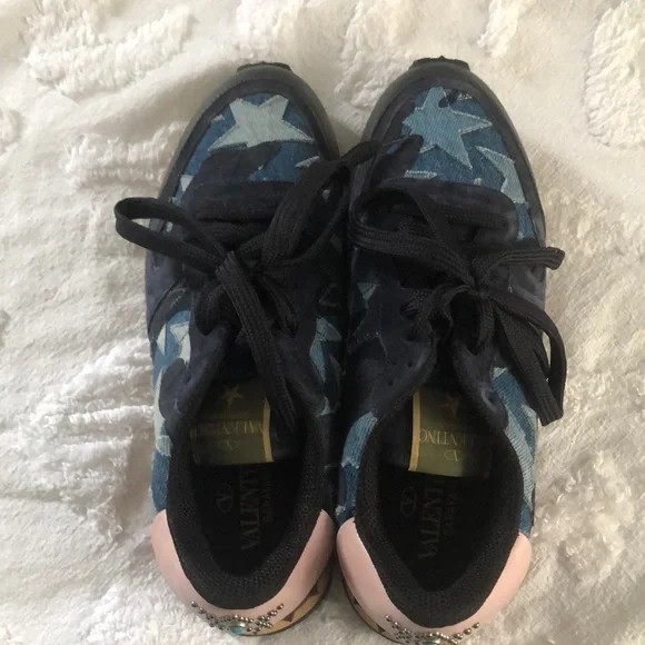 Valentino | Shoes | Valentino Blue And Pink Star Sneakers  display picture 1